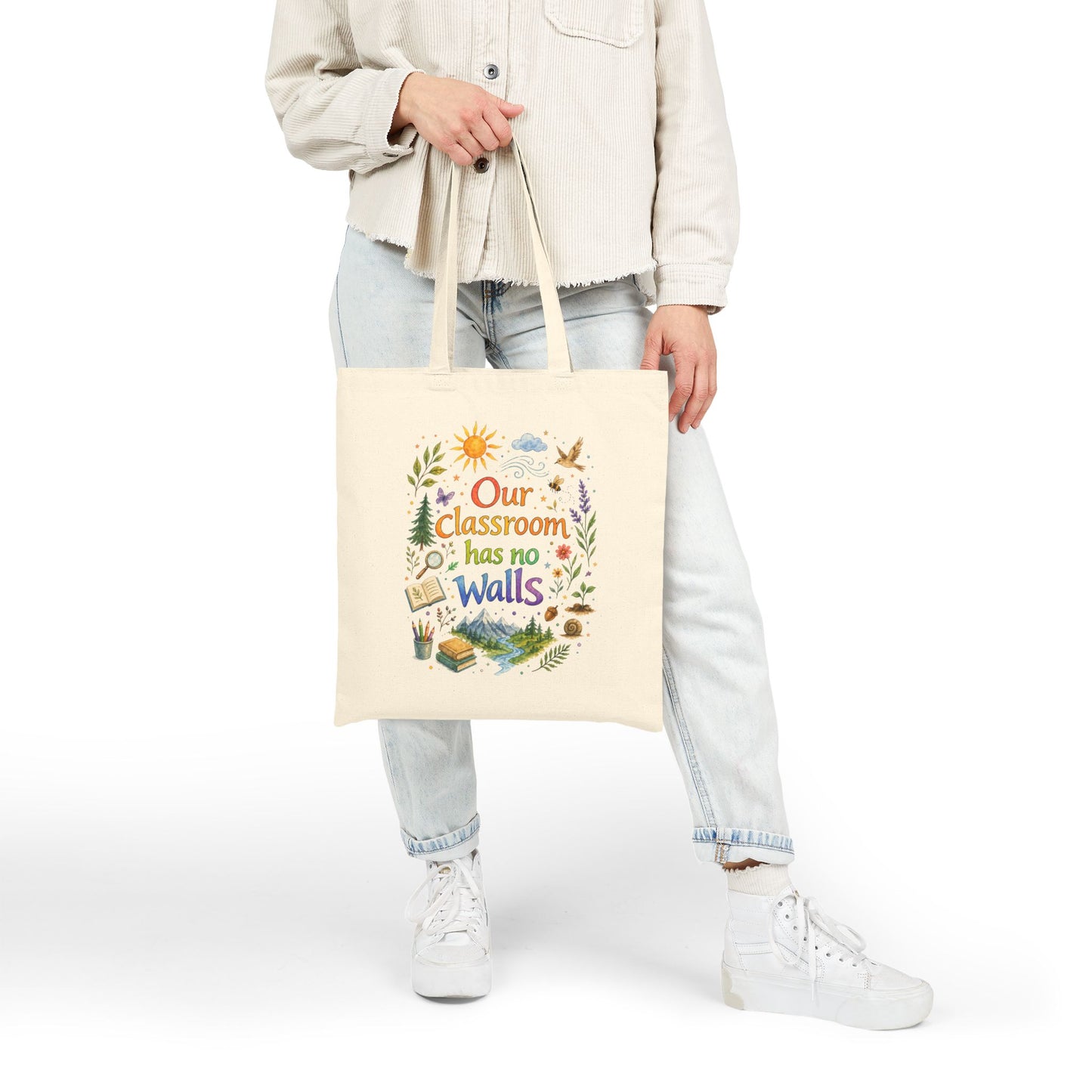 Homeschool Mom Tote Bag: Our school has no walls, Homeschool Gift, teacher gift, teacher appreciation gift, homeschool teacher
