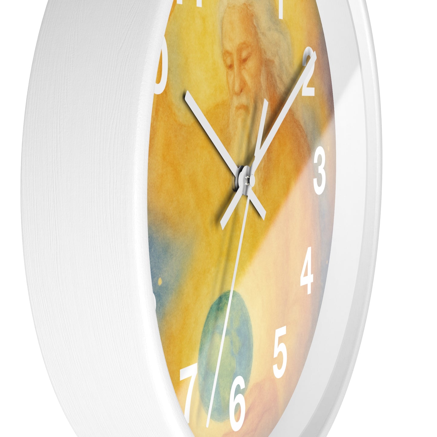 Watercolor “God Created Earth” Clock