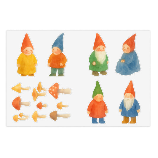 Woodland Gnome Window Vinyl Stickers