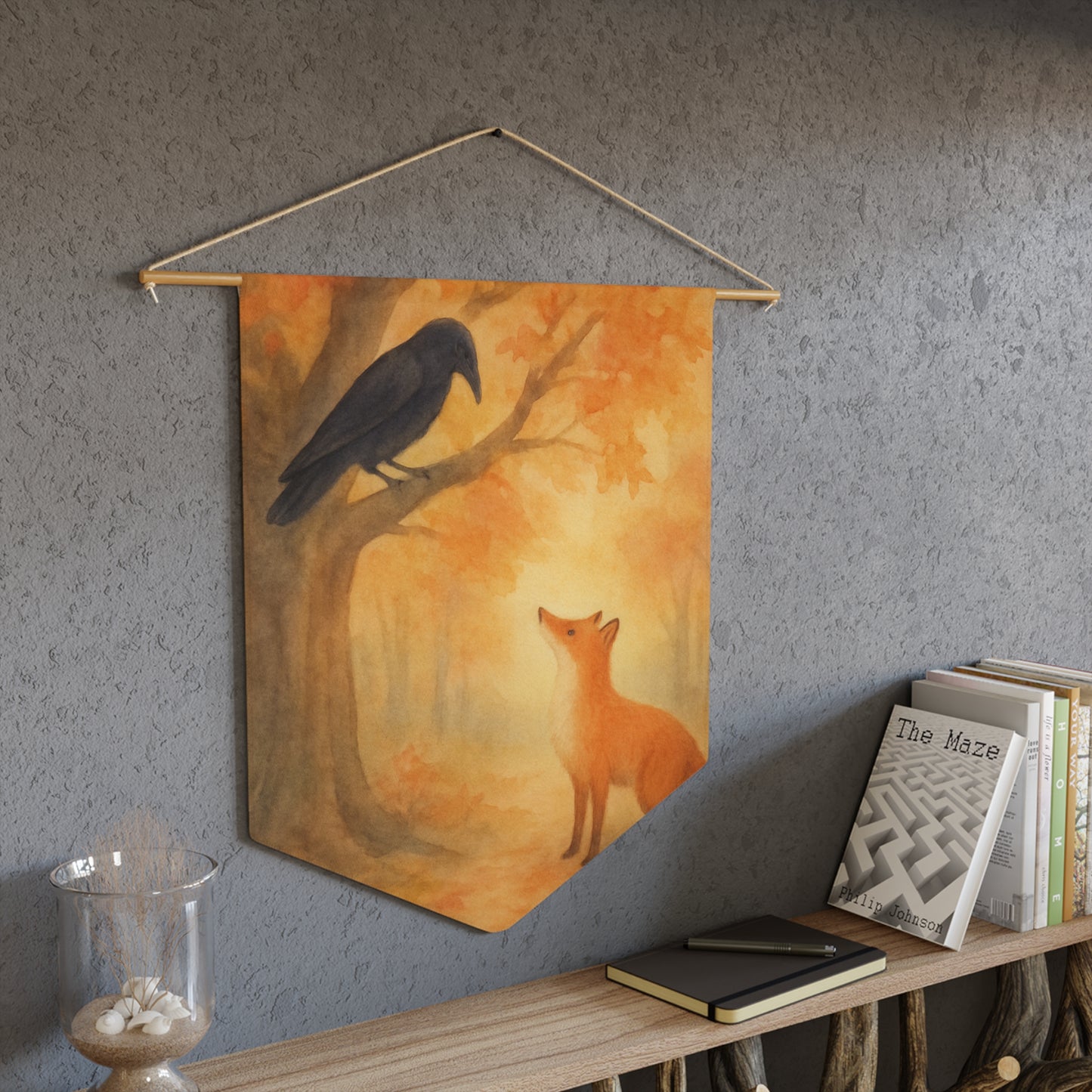 Waldorf-Inspired Pennant, Fox and the Crow Fable