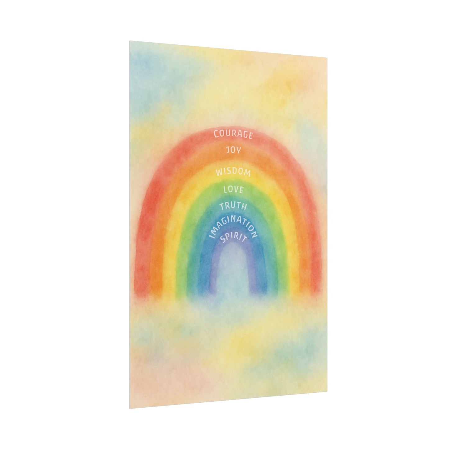 Colors of Character Rainbow Watercolor Poster