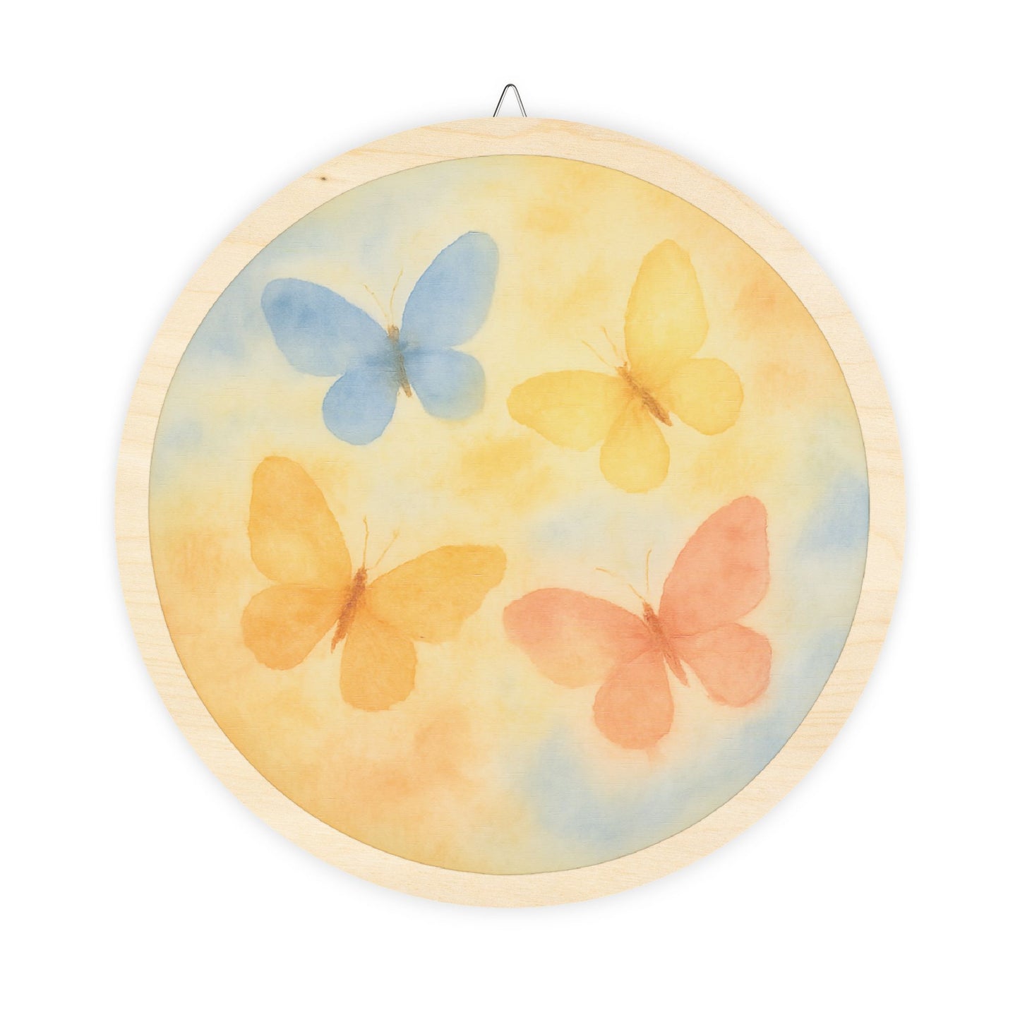Spring Butterfly Dance Round Wood Sign