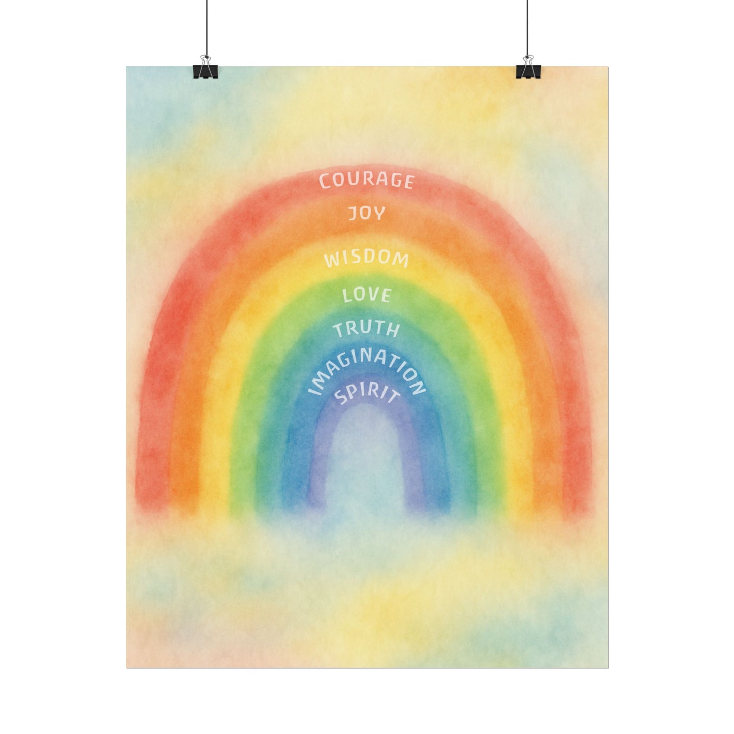 Colors of Character Rainbow Watercolor Poster