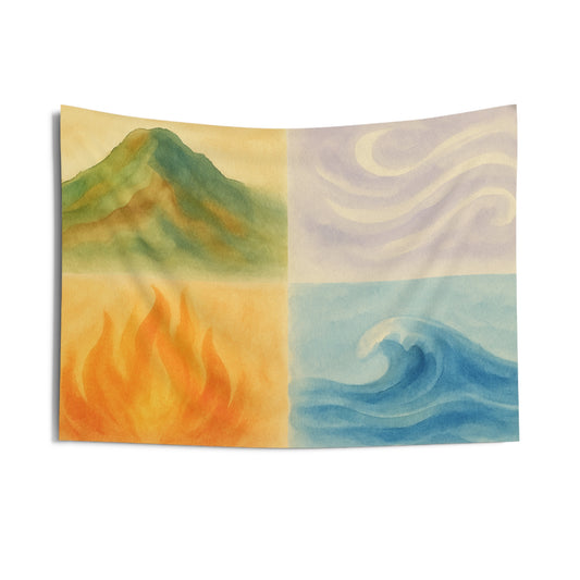 Four Elements Wall Tapestry – Earth, Air, Fire & Water