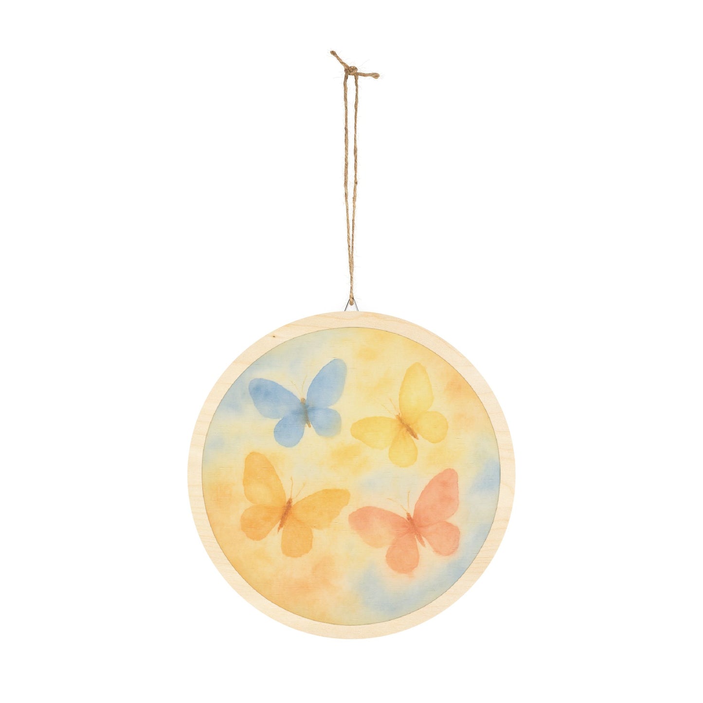 Spring Butterfly Dance Round Wood Sign