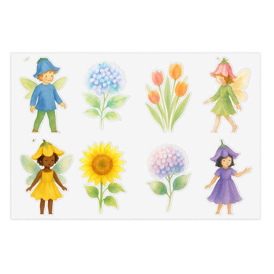 Flower Fairy Vinyl Window Stickers