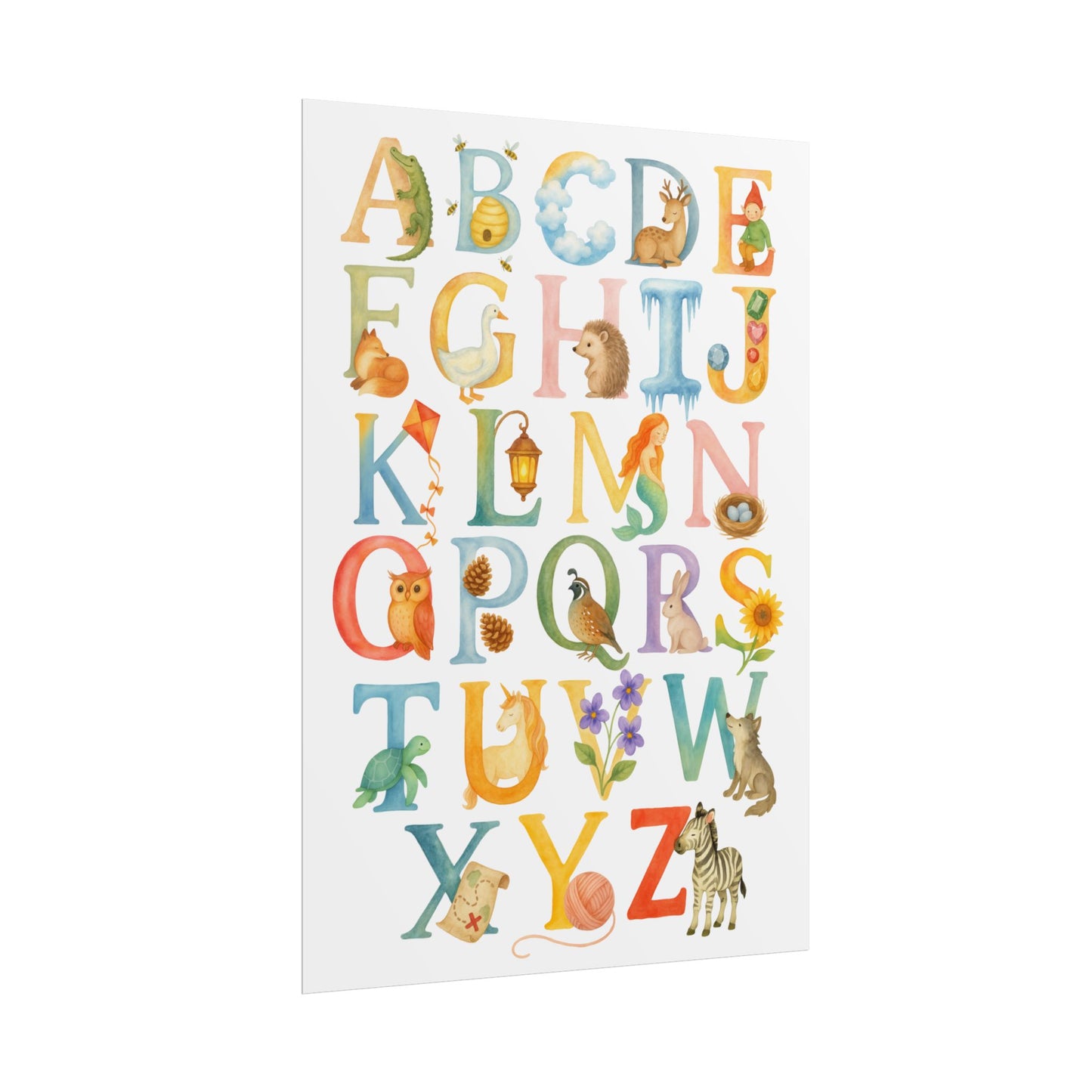 Waldorf Classroom ABCs Watercolor Poster