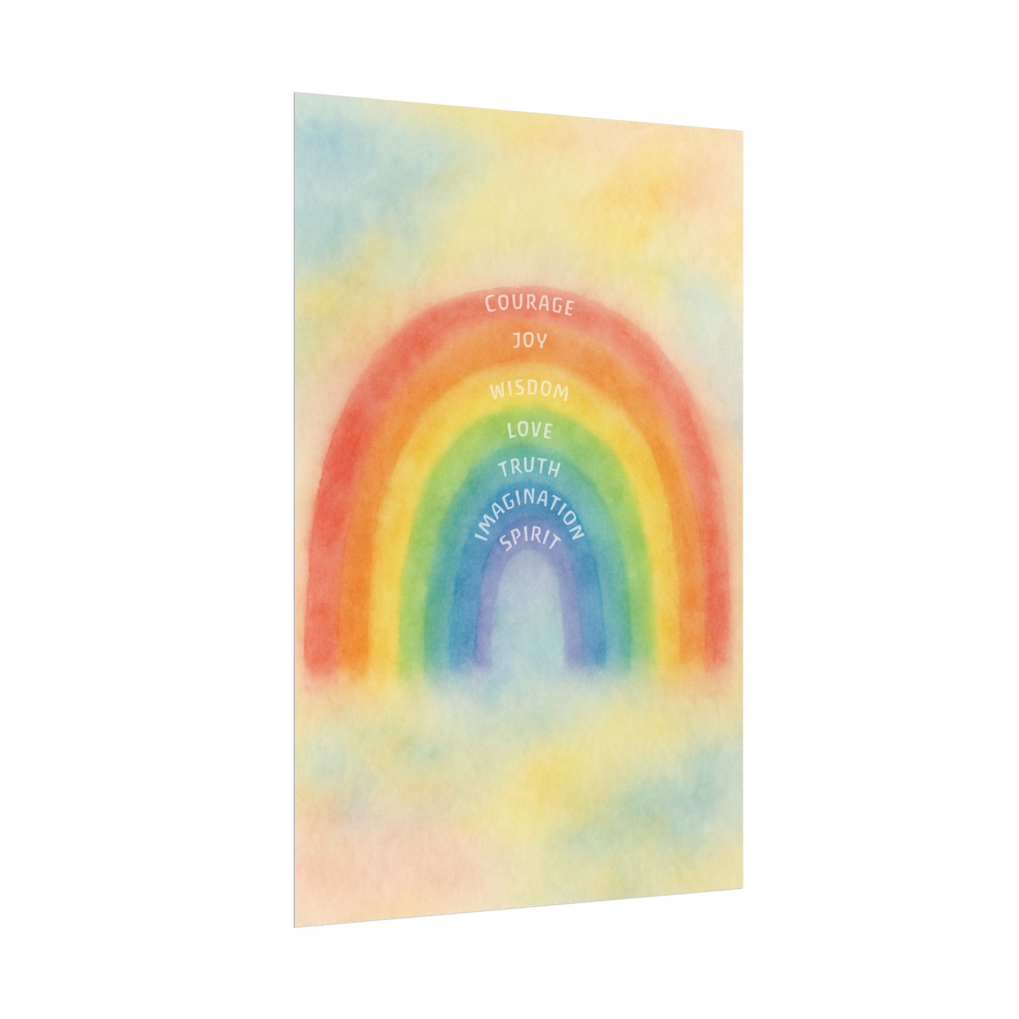 Colors of Character Rainbow Watercolor Poster
