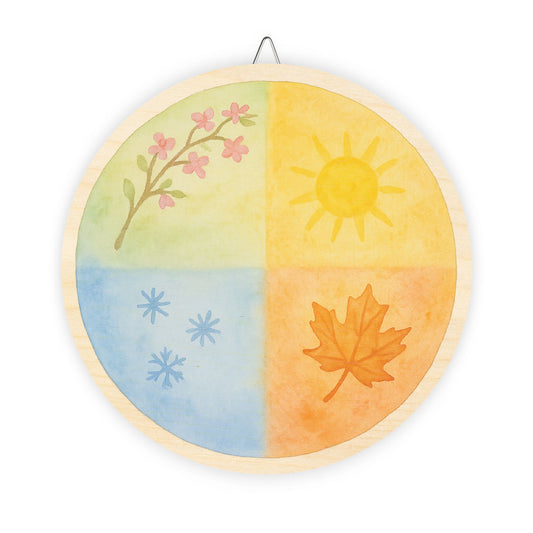 Waldorf Four Seasons Round Wood Sign