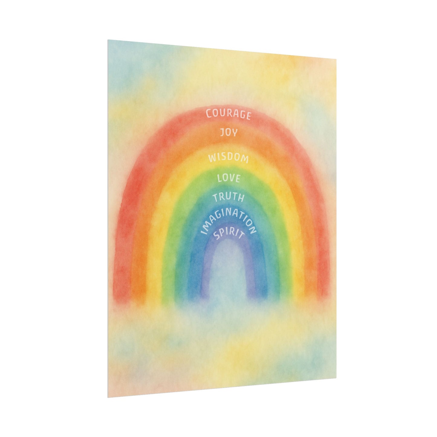 Colors of Character Rainbow Watercolor Poster