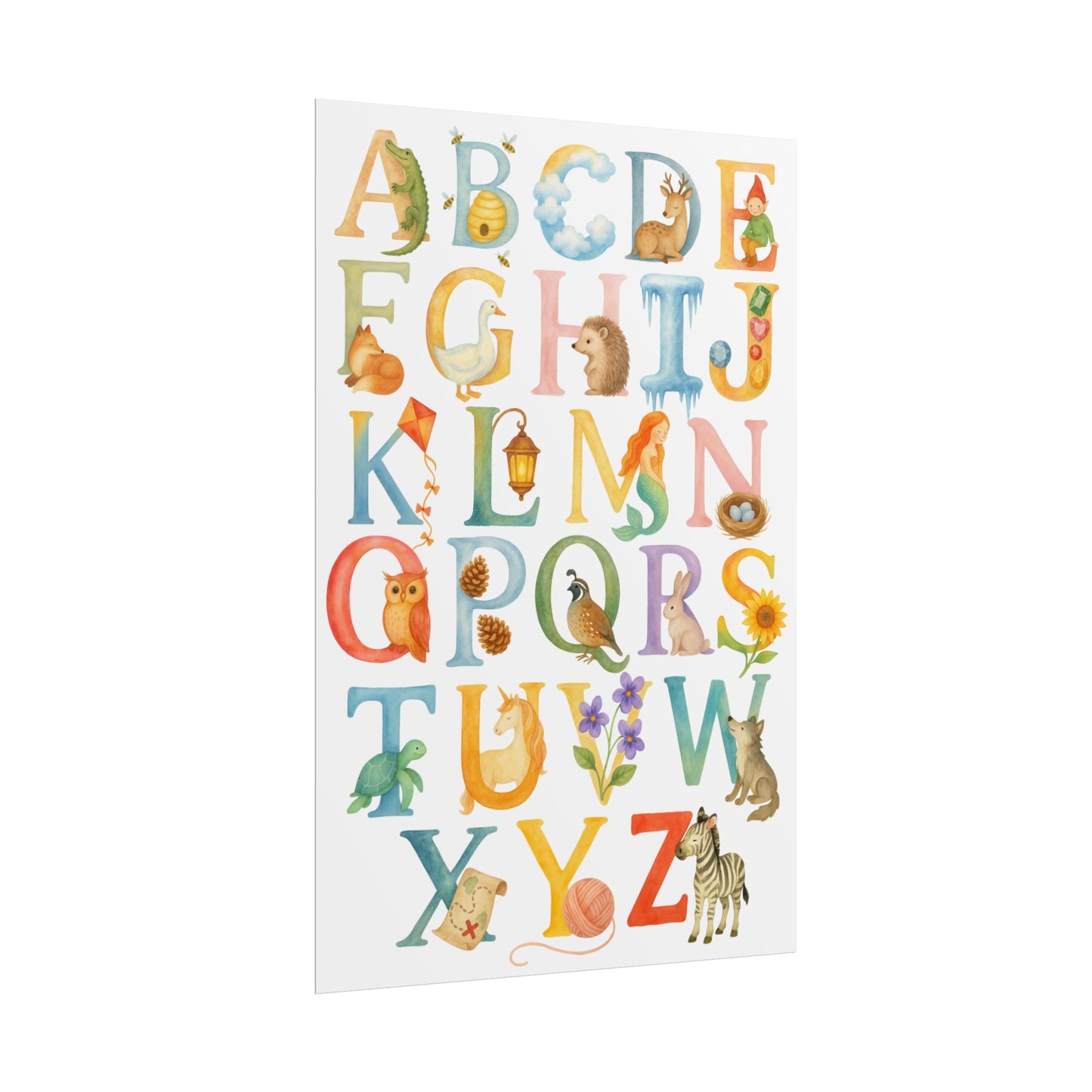 Waldorf Classroom ABCs Watercolor Poster