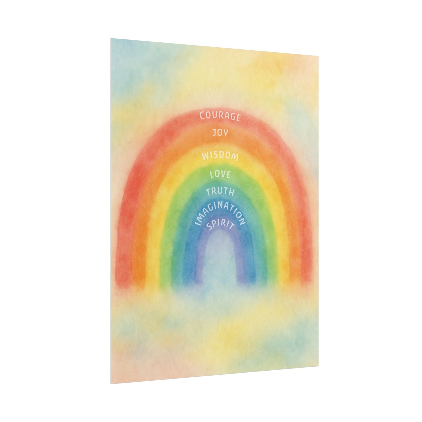 Colors of Character Rainbow Watercolor Poster