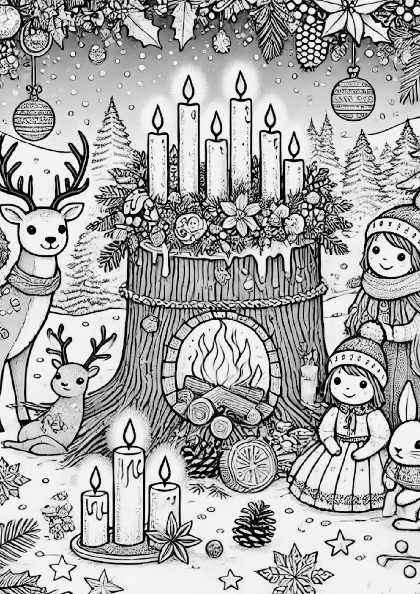 Winter Coloring Book Pages