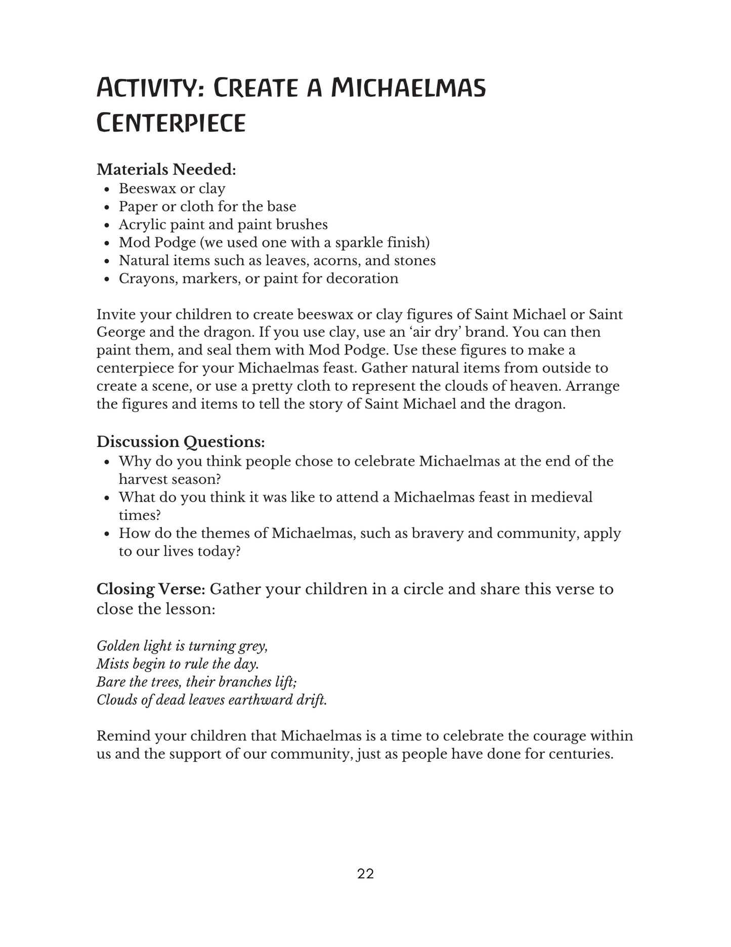 Celebrating Michaelmas: The Gathering Guide