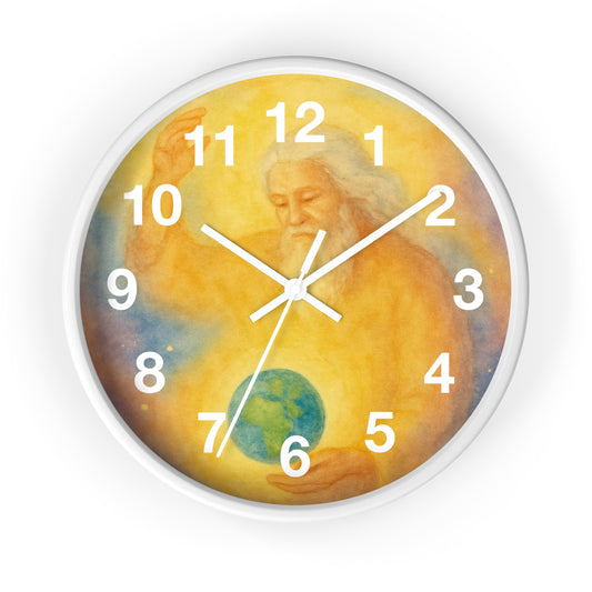 Watercolor “God Created Earth” Clock
