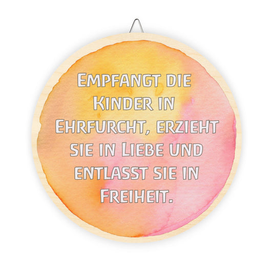 Rudolf Steiner Quote Round Wood Sign (German)