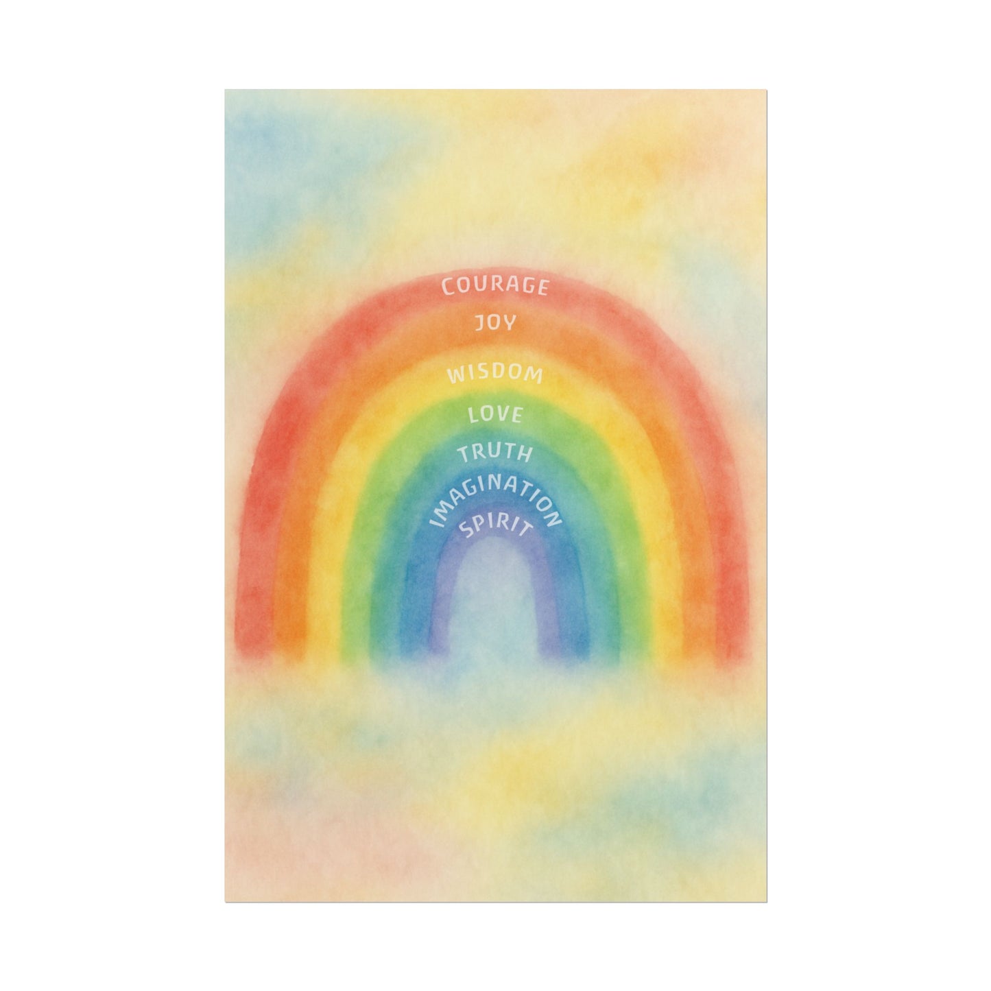 Colors of Character Rainbow Watercolor Poster