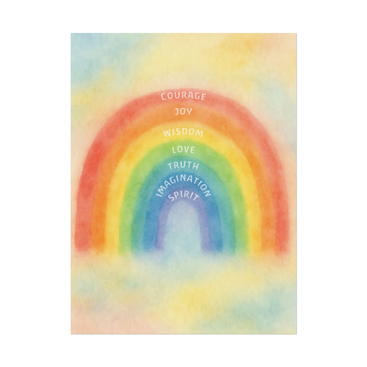 Colors of Character Rainbow Watercolor Poster