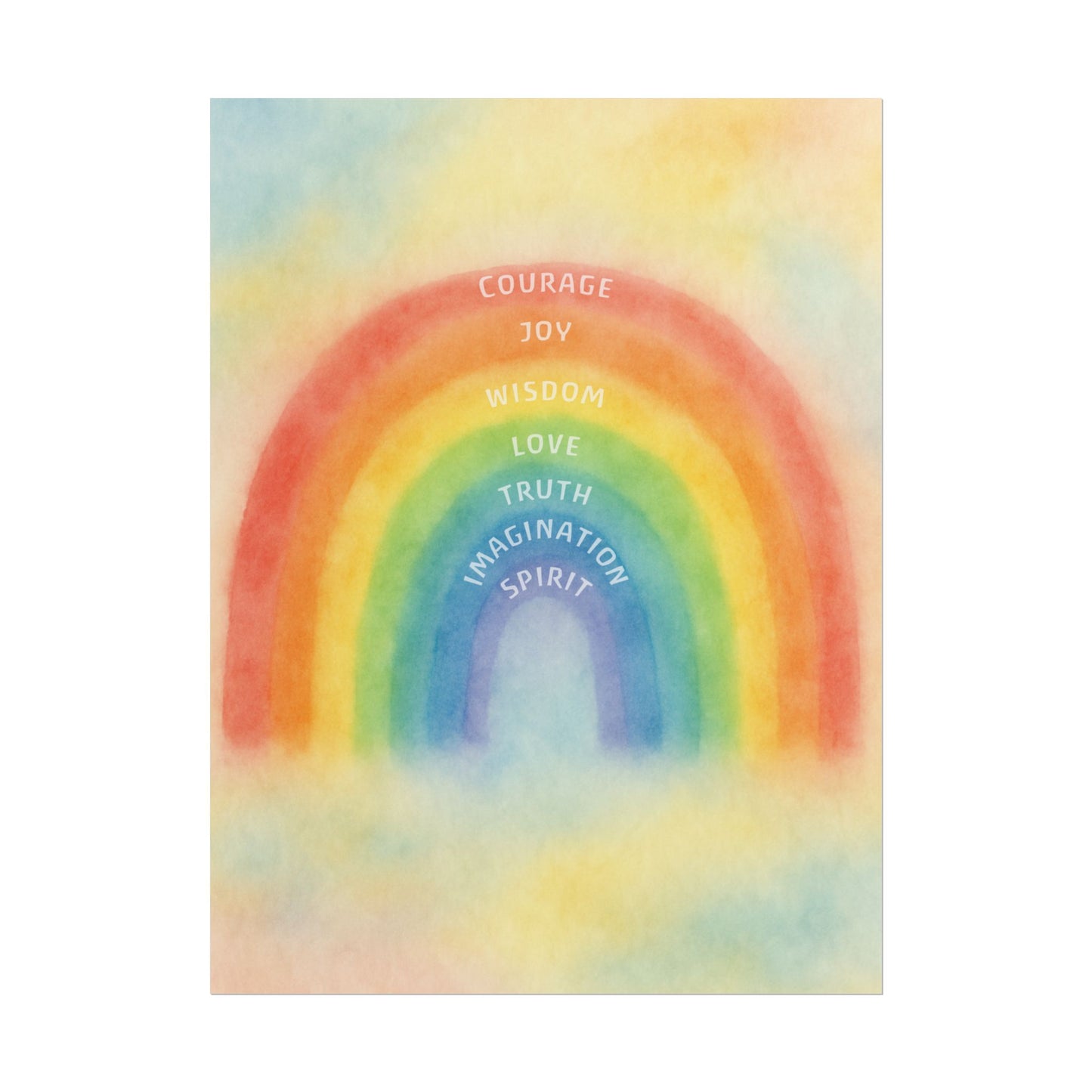 Colors of Character Rainbow Watercolor Poster