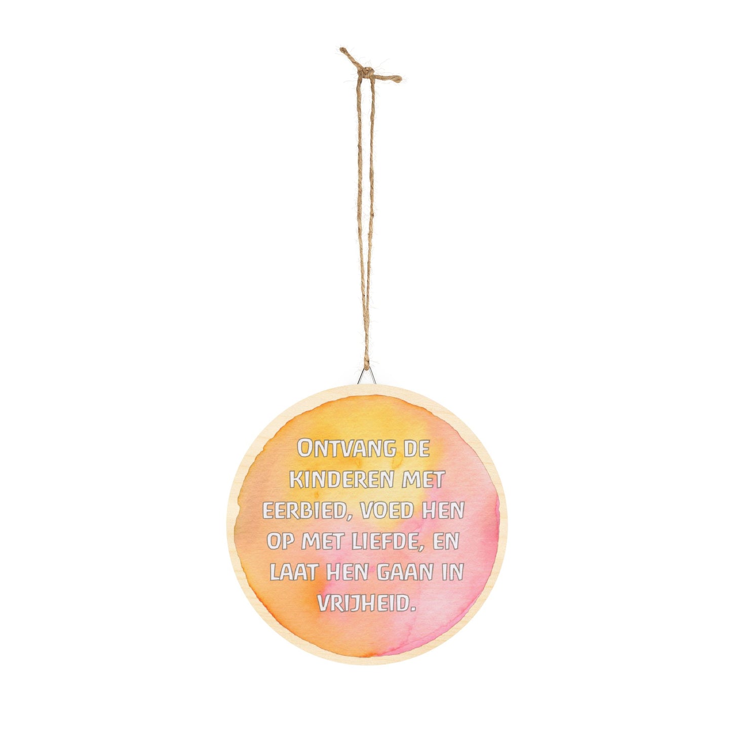 Rudolf Steiner Quote Round Wood Sign (Dutch)