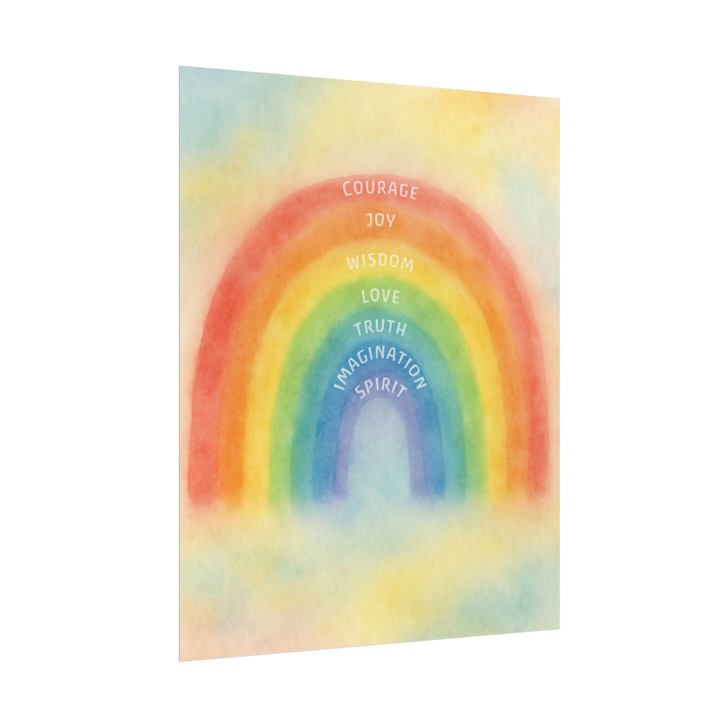 Colors of Character Rainbow Watercolor Poster