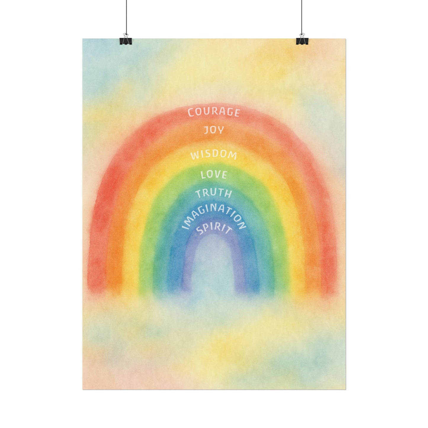 Colors of Character Rainbow Watercolor Poster
