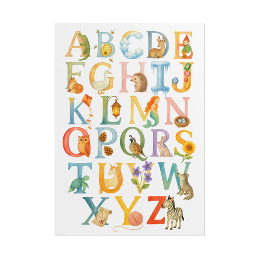 Waldorf Classroom ABCs Watercolor Poster