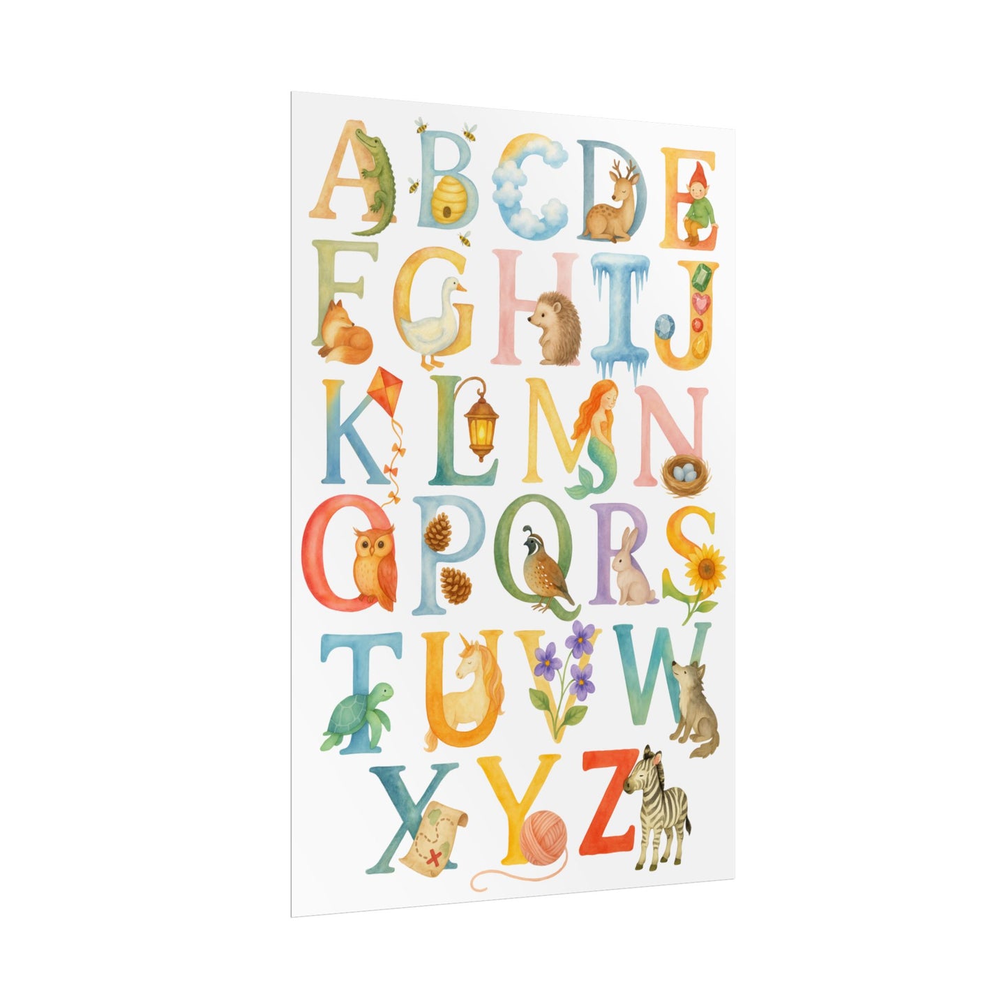 Waldorf Classroom ABCs Watercolor Poster