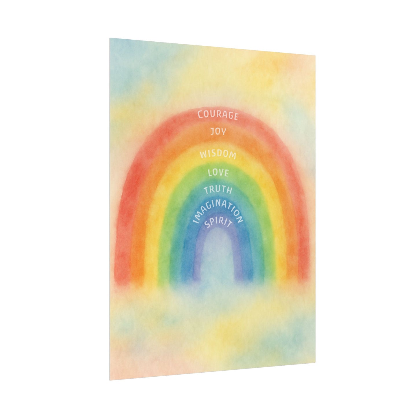 Colors of Character Rainbow Watercolor Poster