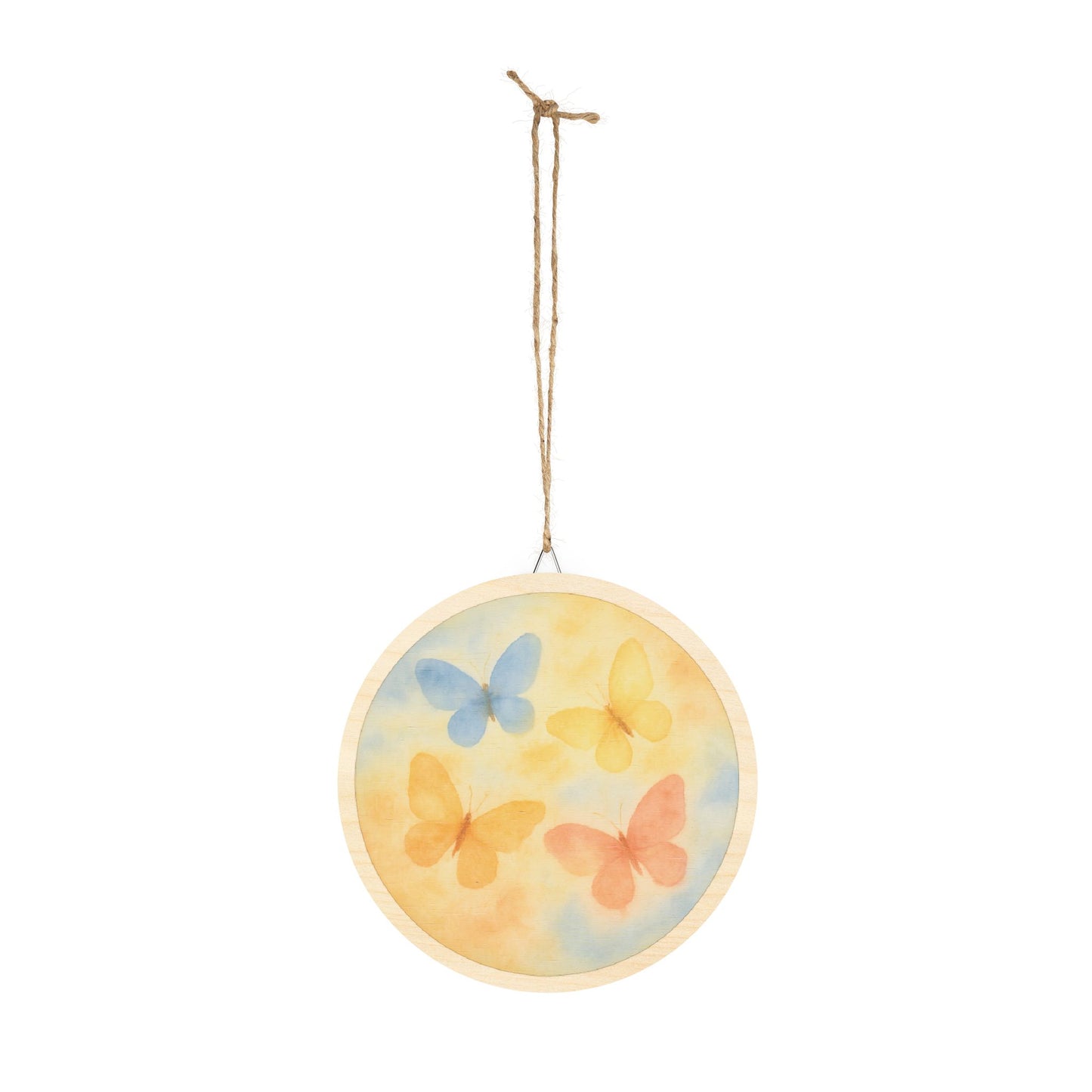 Spring Butterfly Dance Round Wood Sign