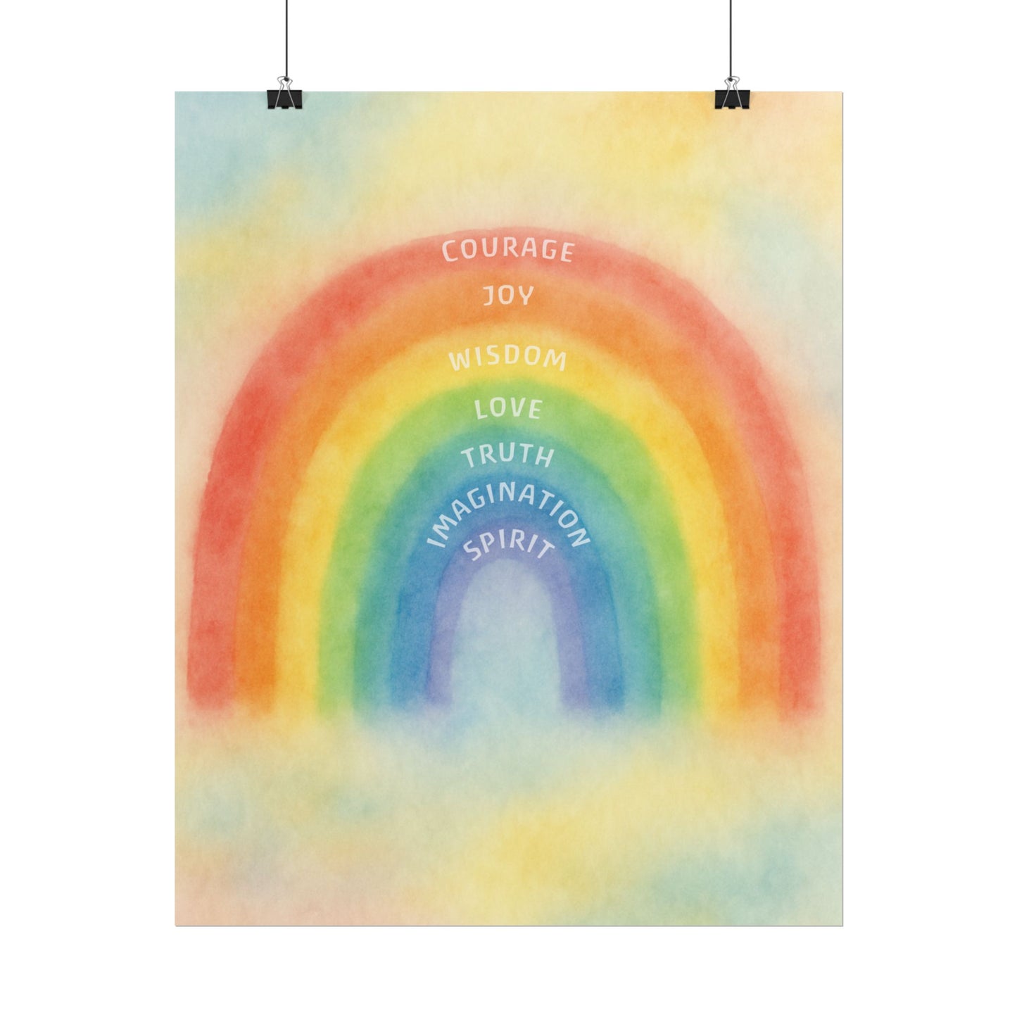 Colors of Character Rainbow Watercolor Poster