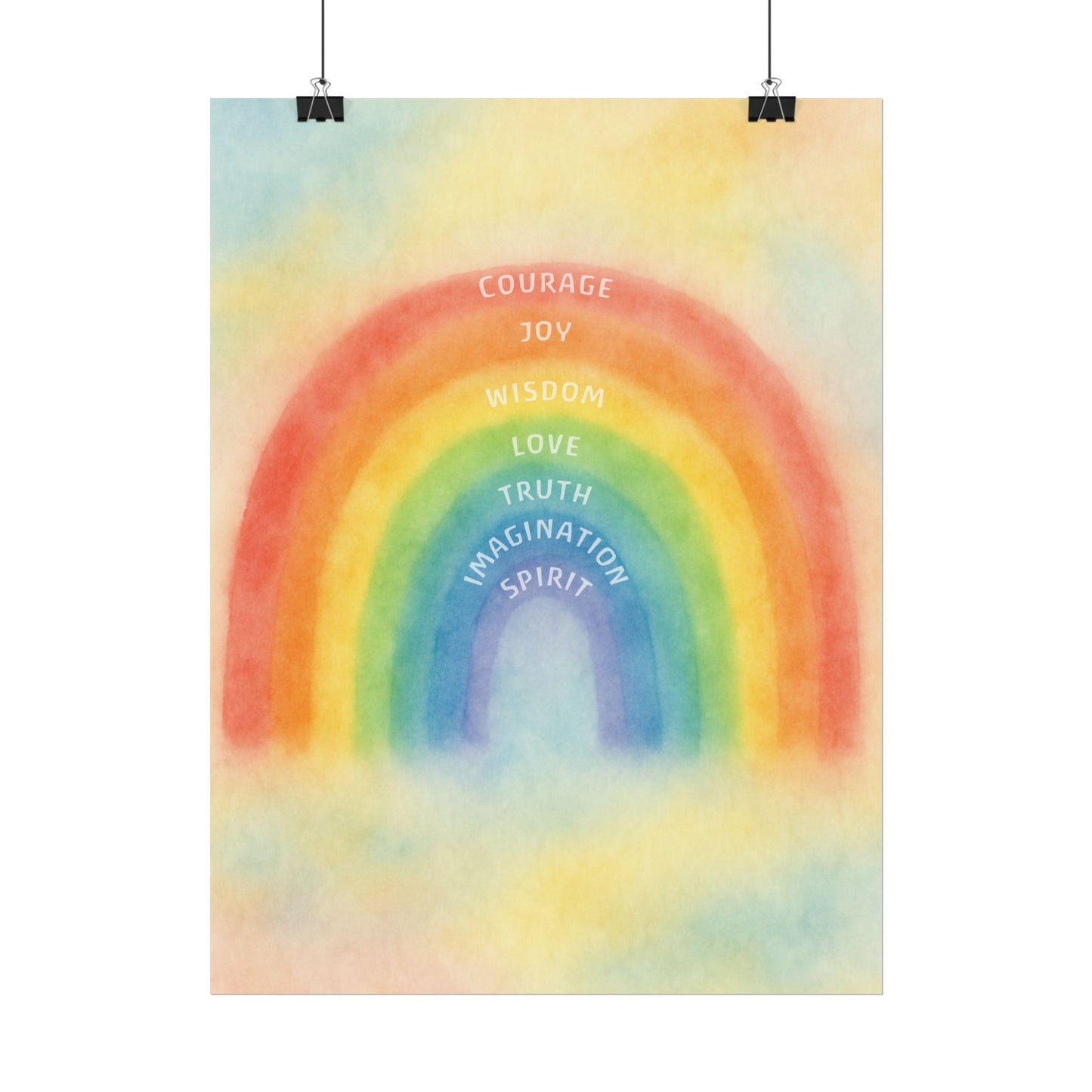 Colors of Character Rainbow Watercolor Poster