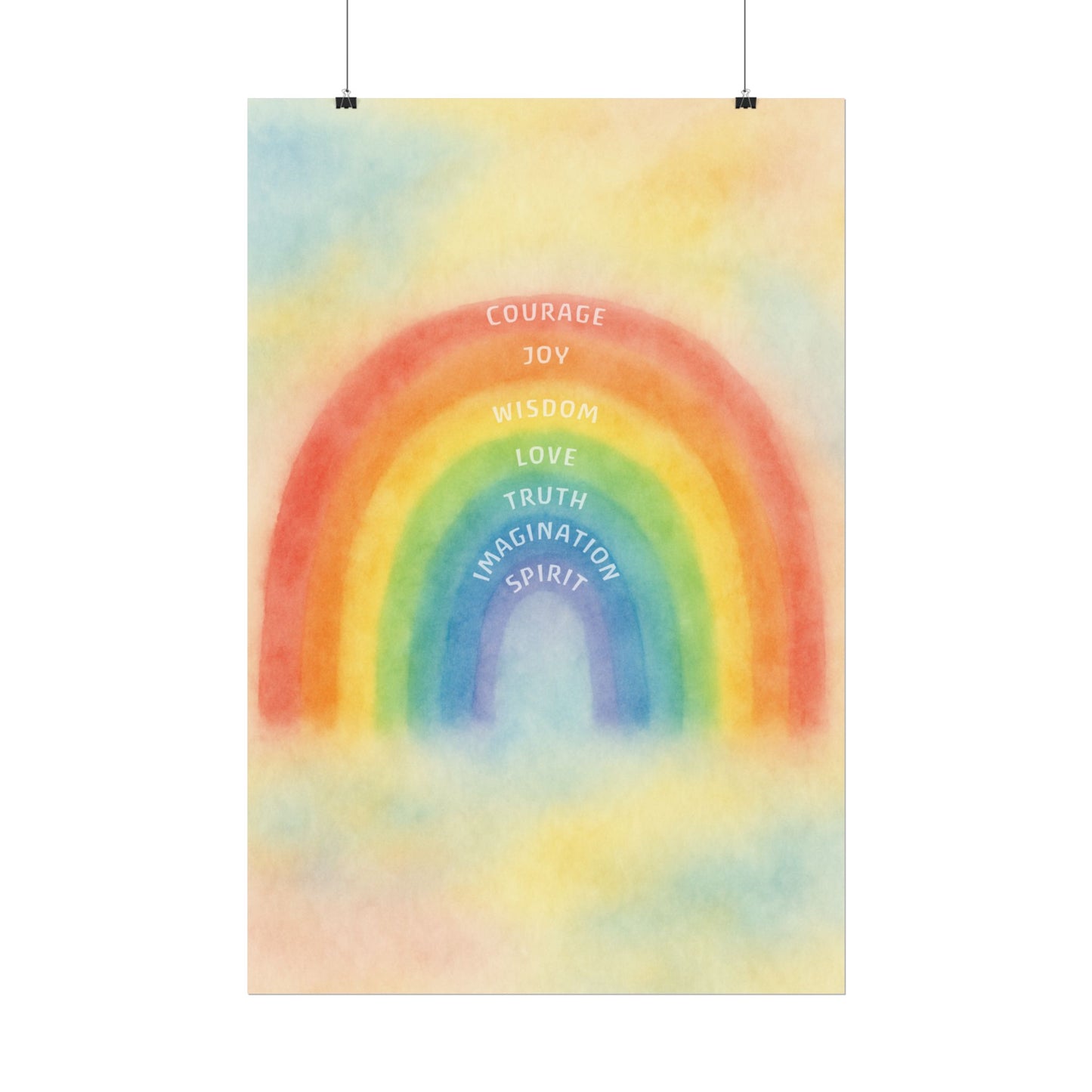 Colors of Character Rainbow Watercolor Poster