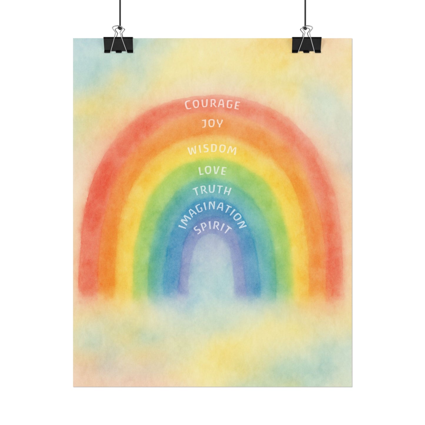 Colors of Character Rainbow Watercolor Poster