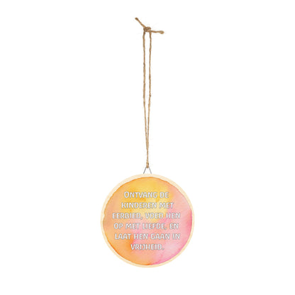 Rudolf Steiner Quote Round Wood Sign (Dutch)