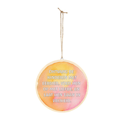 Rudolf Steiner Quote Round Wood Sign (Dutch)