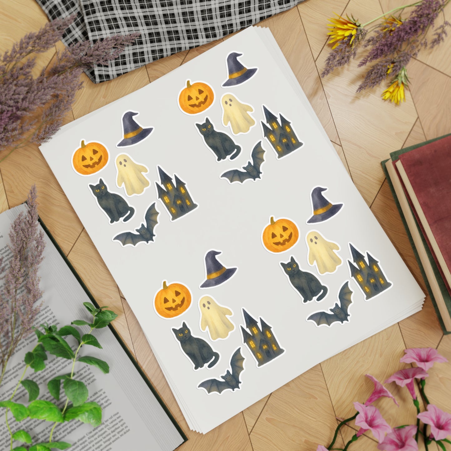 Watercolor Halloween Vinyl Window Stickers