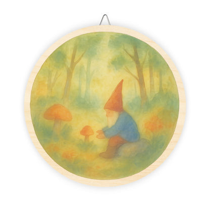 Woodland Gnome School Round Wood Sign