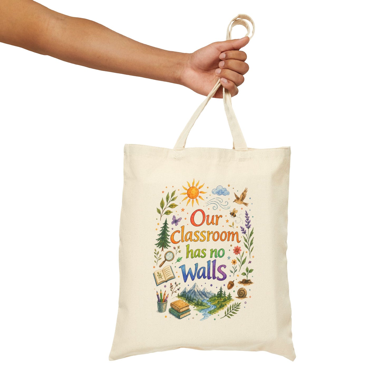 Homeschool Mom Tote Bag: Our school has no walls, Homeschool Gift, teacher gift, teacher appreciation gift, homeschool teacher