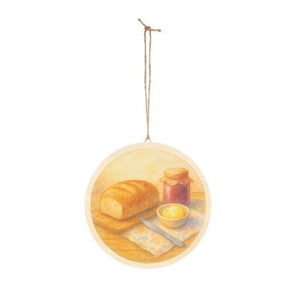 Watercolor Bread and Butter Round Wood Sign