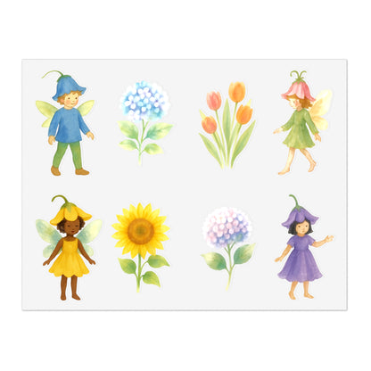 Flower Fairy Vinyl Window Stickers