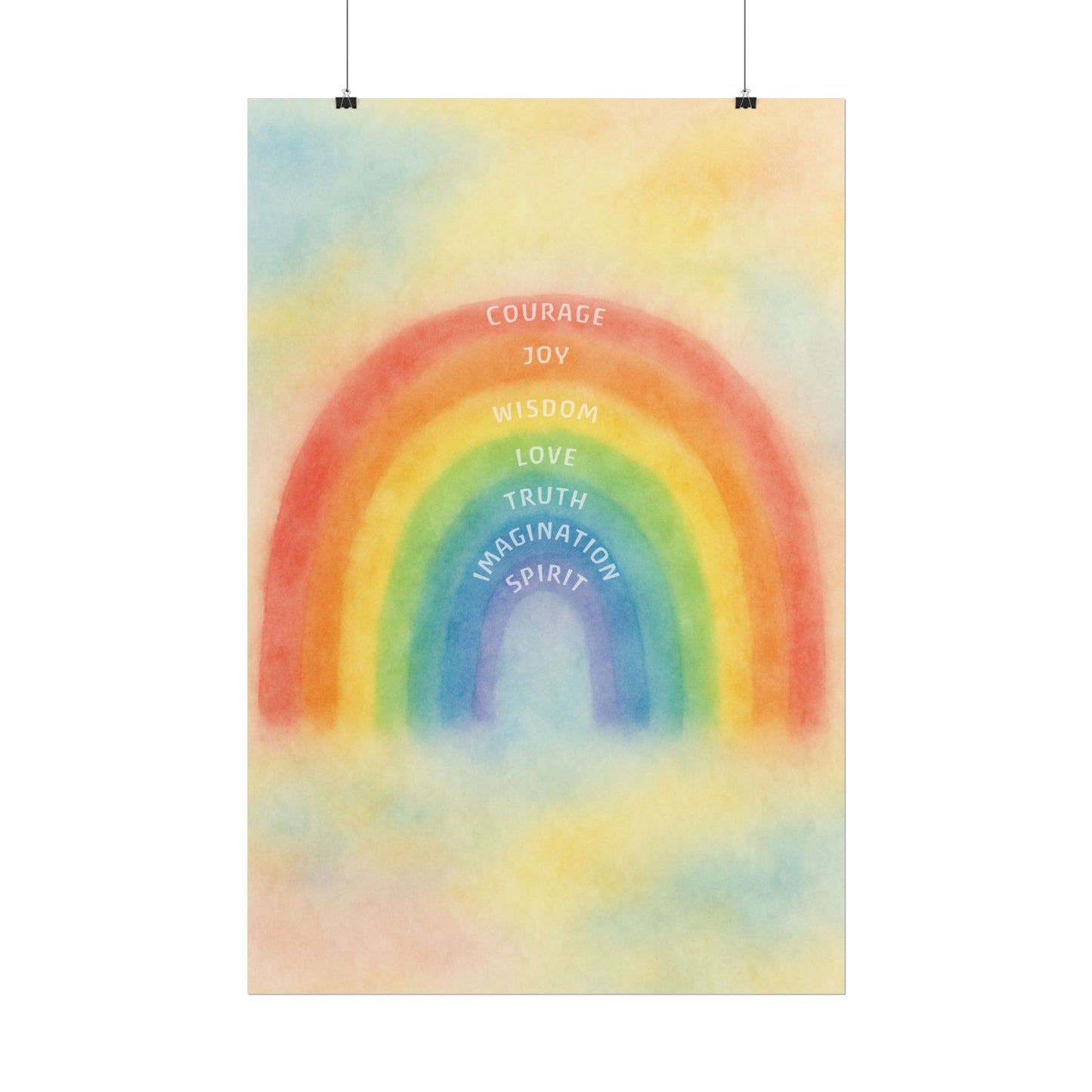 Colors of Character Rainbow Watercolor Poster