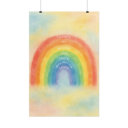 Colors of Character Rainbow Watercolor Poster
