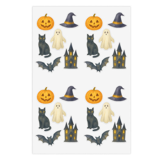 Watercolor Halloween Vinyl Window Stickers