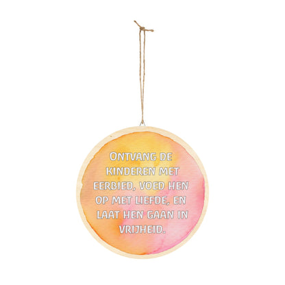 Rudolf Steiner Quote Round Wood Sign (Dutch)