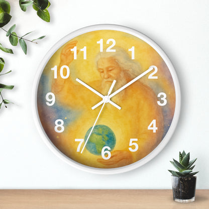 Watercolor “God Created Earth” Clock