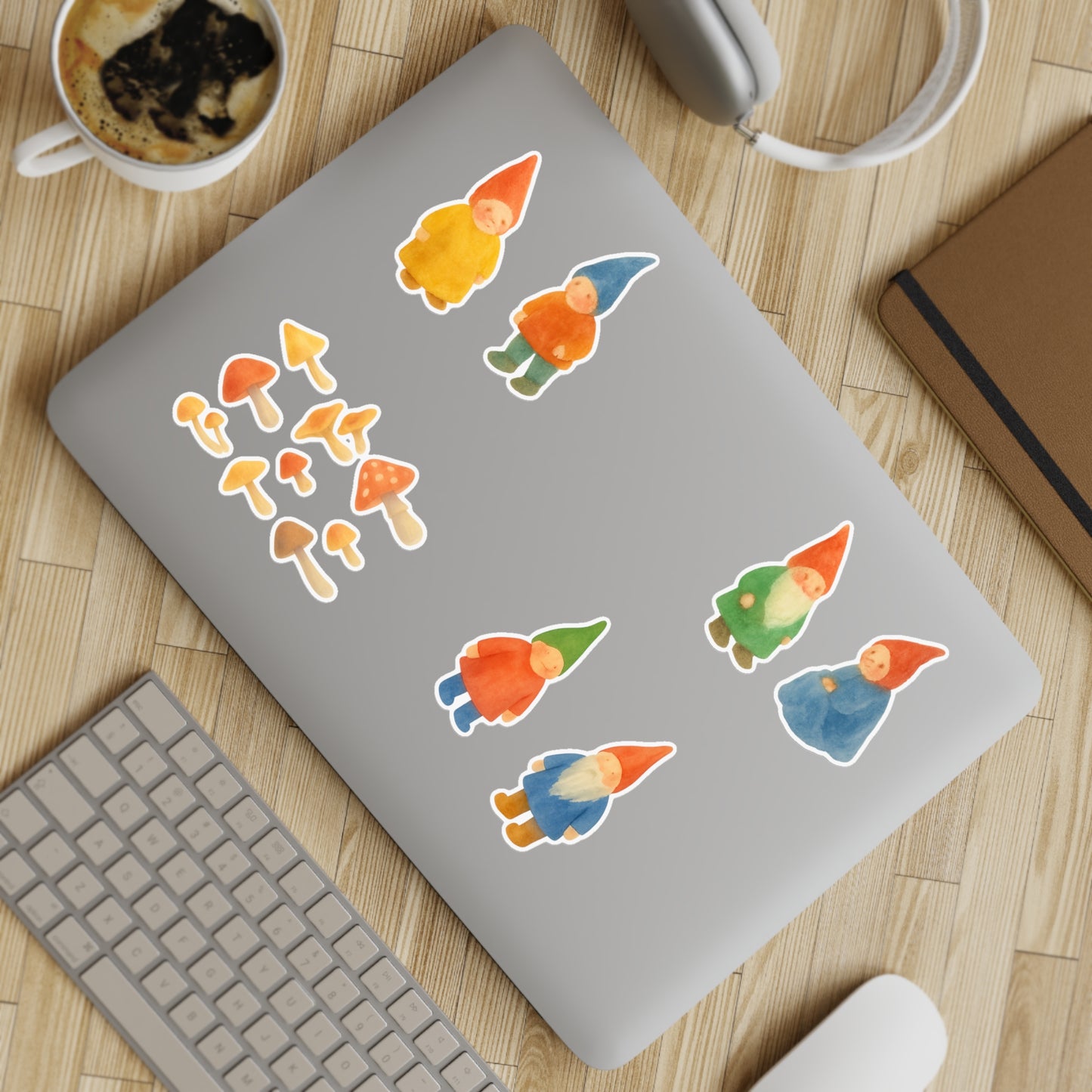 Woodland Gnome Window Vinyl Stickers
