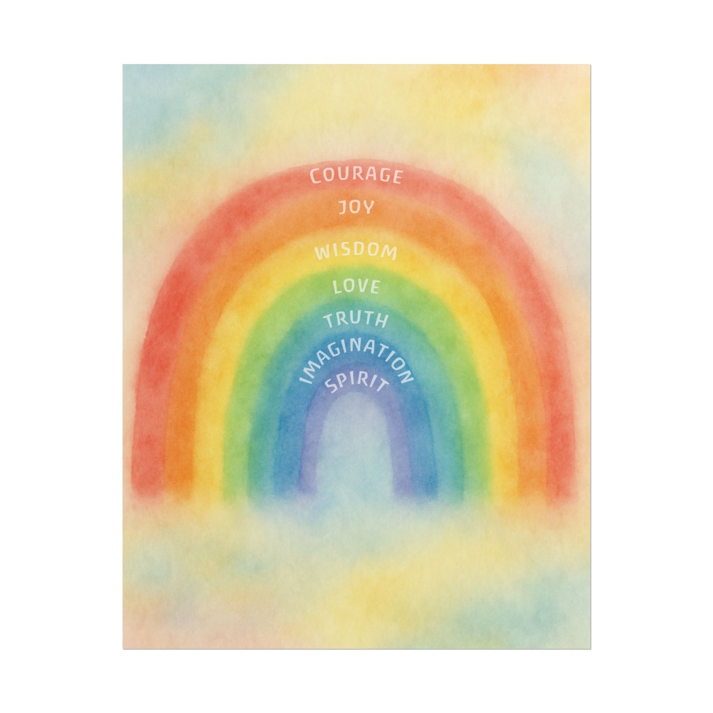Colors of Character Rainbow Watercolor Poster