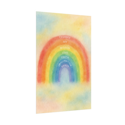 Colors of Character Rainbow Watercolor Poster