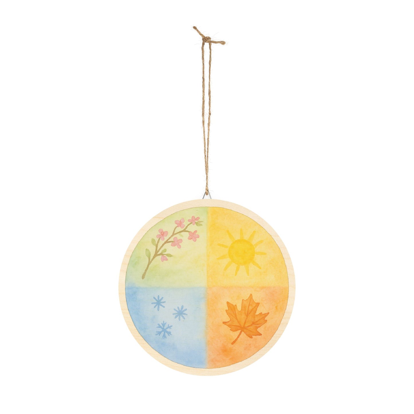 Waldorf Four Seasons Round Wood Sign
